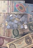 0,30kg vegyes váltópénz tétel + 13db magyar és román bankjegy T:vegyes