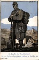 1916 Zu Gunsten des Invalidenfonds, K.u.k. Infanterieregiment Freiherr v. Hess Nr. 49. / WWI K.u.K. military art postcard s: Gottlieb Schmid (EK)