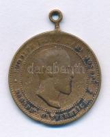 Ausztria 1889. "Rudolf koronaherceg temetésére" kétoldalas Cu emlékzseton füllel "RUD...