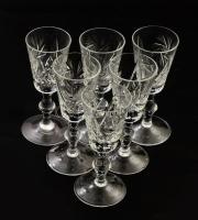 Ólomkristály talpas röviditalos pohár szett, 6 darab, m: 11 cm
