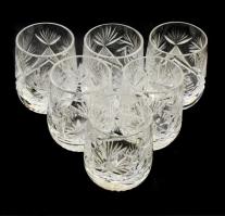 Ólomkristály röviditalos pohár szett, 6 darab, m: 5,5 cm