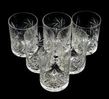 Ólomkristály whiskey pohár szett, 6 darab, hibátlan, m: 9,5 cm