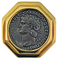 Római Birodalom DN Nero császár Sestertius érméjének modern replikája kitűzővé alakítva (br.40mm) T:XF