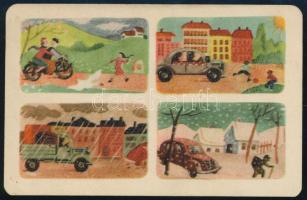 1954 ,,Ebben az évben még gondosabban vezess!" közlekedésbiztonsági kártyanaptár