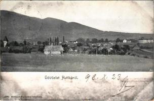 1898 (Vorläufer) Ruttka, Vrútky; látkép. Moskóczi Ferencné kiadása / general view (EK)