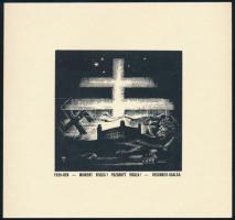 1938 Mindent vissza, Pozsonyt (Felvidék) vissza, irredenta nyomtatvány, szign. Menyhárt József, szép állapotban, 9×9 cm