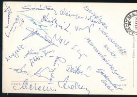 1971 ASA Targu Mures - Egyetértés (2:3) meccsről hazaküldött képeslap (Varga, Galambos Sóvári, Nell, stb.)