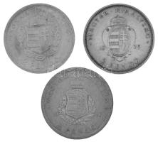 1935. 2P Ag "Pázmány" + 1935. 2P Ag "Rákóczi" + 1936. 2P Ag "Liszt Ferenc" - "Pázmány sor" T:AU,XF patina, ph. Adamo P7.1, P7.2, P7.3