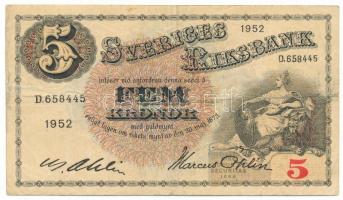Svédország 1952. 5K T:F Sweden 1952. 5 Kronor C:F Krause P#33