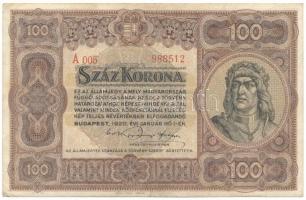 1920. 100K "Orell Füssli Zürich" nyomdahely jelöléssel, "A 005 988512" sorszámmal T:F szép papír Adamo K29