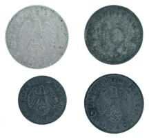 Német Harmadik Birodalom 1939E 50pf Al + 1940. 10pf Zn (2xklf: "A" + "B") + 1942. 1pf Zn T:XF,VF, karc German Third Reich 1939E 50 Pfennigs Al + 1940. 10 Pfennigs Zn (2xdiff: "A" + "B") + 1942. 1 Pfennig Zn C:XF,VF, scratch