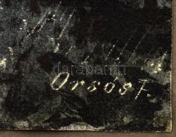 Orsós Ferenc (1879-1962): Erdőbelső. Akvarell, papír, jelzett. Kartonra kasírozva. 23×31 cm