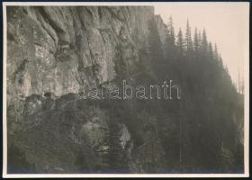 cca 1910 Brassó környéki hegyek, Erdélyi Mór (1866-1934) felvétele, a hátoldalon feliratozott fotó, 16×11,5 cm / cca 1910 Brasov (Kronstadt), mountains, vintage photo by Mór Erdélyi, 16×11,5 cm