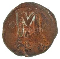 Bizánci Birodalom 491-518 / Konstantinápoly / I. Anasztasziosz / Follis bronz (15,07g) T:F patina Byzantine Empire 491-518 / Constantinople / Anastasius I / Follis bronze "DN ANASTA-[SIVS P]P AVG" (15,07g) C:F patina