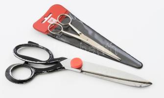 2 darab olló, közte Singer szabászolló, h: 26 cm