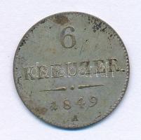Ausztria 1849A 6kr Ag T:VF patina Austria 1849A 6 Kreuzer Ag C:VF patina Krause KM#2200
