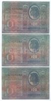 1912. 100K (6x) felülbélyegzés nélkül T:F közte szép papír Adamo K28