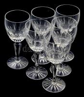 Ólomkristály talpas boros pohár szett, 6 darab, jelzés nélkül, m: 18 cm
