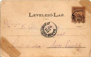 1901 Dicsőszentmárton, Tarnaveni, Diciosanmartin; Vármegyeház tér télen. Jeremiás Áron kiadása / cou...