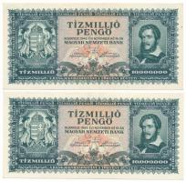1945. 10.000.000P (2x) sorszámkövetők "O 260 094203 - O 260 094204" T:UNC,AU Adamo P26