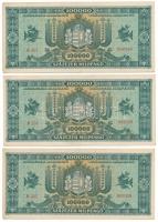 1946. 100.000MP (3x) sorszámkövetők "B 201 002938 - B 201 002940" T:AU,XF 
Adamo P30