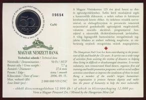2006. 50Ft "125 éves a Magyar Vöröskereszt" elsőnapi veret számozott emléklapon T:1 Csak 1...