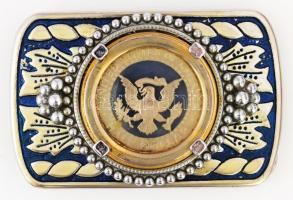 Amerikai övcsat, fém, 5x8 cm