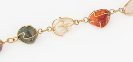 Minerál nyaklánc, klf színű kövekkel