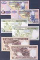 Zambia 6db (3klf) modern bankjegy T:I