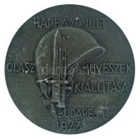1943. "Hadbavonult olasz művészek budapesti kiállítása" kétoldalas Zn emlékérem "Lori...