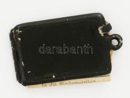 1914 Első világháborús dögcédula, fém tokban, 6x3,5 cm