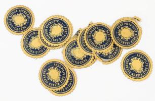 Pest-Pilis-Solt-Kiskun Vármegye 18 darab papírfelzetes levélzáró pecsétje