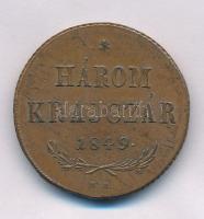 1849NB 3kr Cu technológiai hibás veret (enyhén elfordult hátlap, enyhe verőtő-repedés) T:XF,VF patina Adamo B2