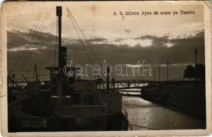 1939 Silistra, Apus de soare pe Dunare / steamship. photo (tears)