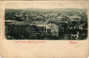 Ploiesti, Ploesti, Ploesci; Vedere generala cu St. Stefan si Spiridon. Grünberg / general view (gyűrődések / creases)