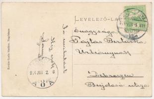 1914 Nagybánya, Baia Mare; Híd utca, Református templom, Frenkel üzlete. Kovács Gyula kiadása / stre...