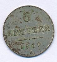 Ausztria 1849A 6kr Ag T:XF patina Austria 1849A 6 Kreuzer Ag C:XF patina Krause KM#2200