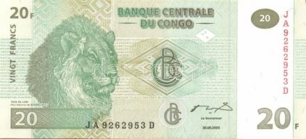 Kongó 5db (2klf) modern bankjegy T:I(többség),I-(1db)