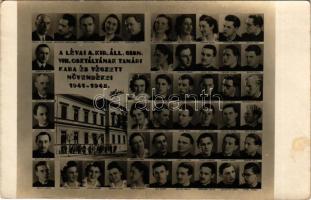 1942 Léva, Levice; a lévai M. Kir. Állami Gimnázium VIII. osztályának tanári kara és végzett növendékei 1941-1941. / teachers and graduate students, tableau. photo (fl)