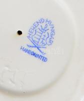 Herendi Shanghai mintás kaviárkínáló, plasztikus halfigurákkal, kagyló alakú kínálórésszel, jelzett,...