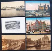 Belgium kb 180 db háború előtti képeslap, érdekes vegyes anyag