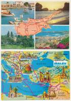 31 db MODERN térkép motívum képeslap, vegyes minőségben / 231 modern map motive postcards, in mixed ...
