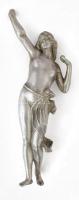 Nyújtózkodó női akt alumínium szobor, felfogatható, m: 34 cm