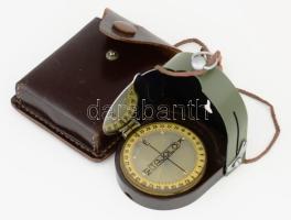 MOM tájoló, eredeti bizonylatával, leírásával, bőrtokjával, jó állapotban