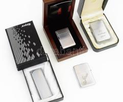 4 darab gravírozott fém öngyújtó, közte Zippo