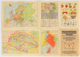 1941 Magyarország és Európa országainak térképe a népiskolák IV. osztálya számára. Szerk.: Kogutowic...