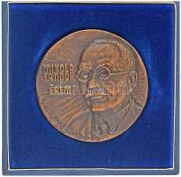 Renner Kálmán (1927-1994) DN "Mikola Sándor érem" egyoldalas öntött bronz plakett dísztokban (93mm) T:AU