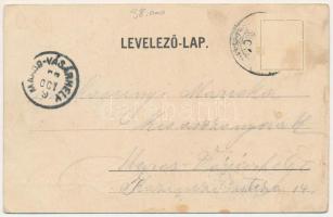 1899 (Vorläufer) Szászrégen, Sächsisch-Regen, Reghin; Piactér, üzletek. Rudolf Burghardt kiadása / m...