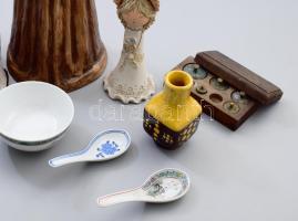 Vegyes bolha tétel, érdekes kerámia szobrok, plakett, stb