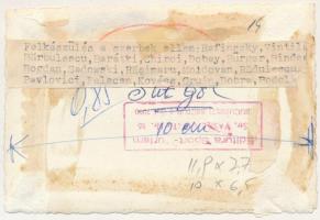 Román labdarúgó válogatott felkészülési meccsen a szerbek ellen, hátoldalon felragasztott papíron a ...